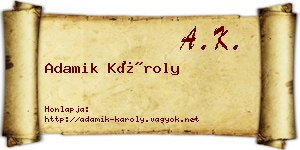 Adamik Károly névjegykártya