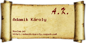 Adamik Károly névjegykártya