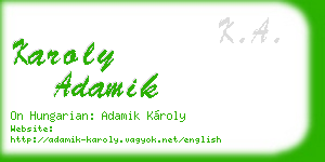 karoly adamik business card