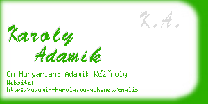 karoly adamik business card
